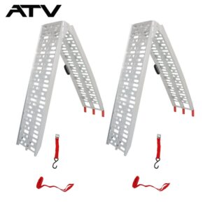 2X 750lbs Aluminum Loading Ramp Arched For Motorcycle ATV UTV Truck Lawnmower