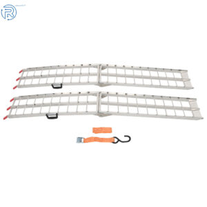2pcs 7.5' Aluminum Folding Loading Ramps ATV UTV Truck Motorcycle Lawn Mower
