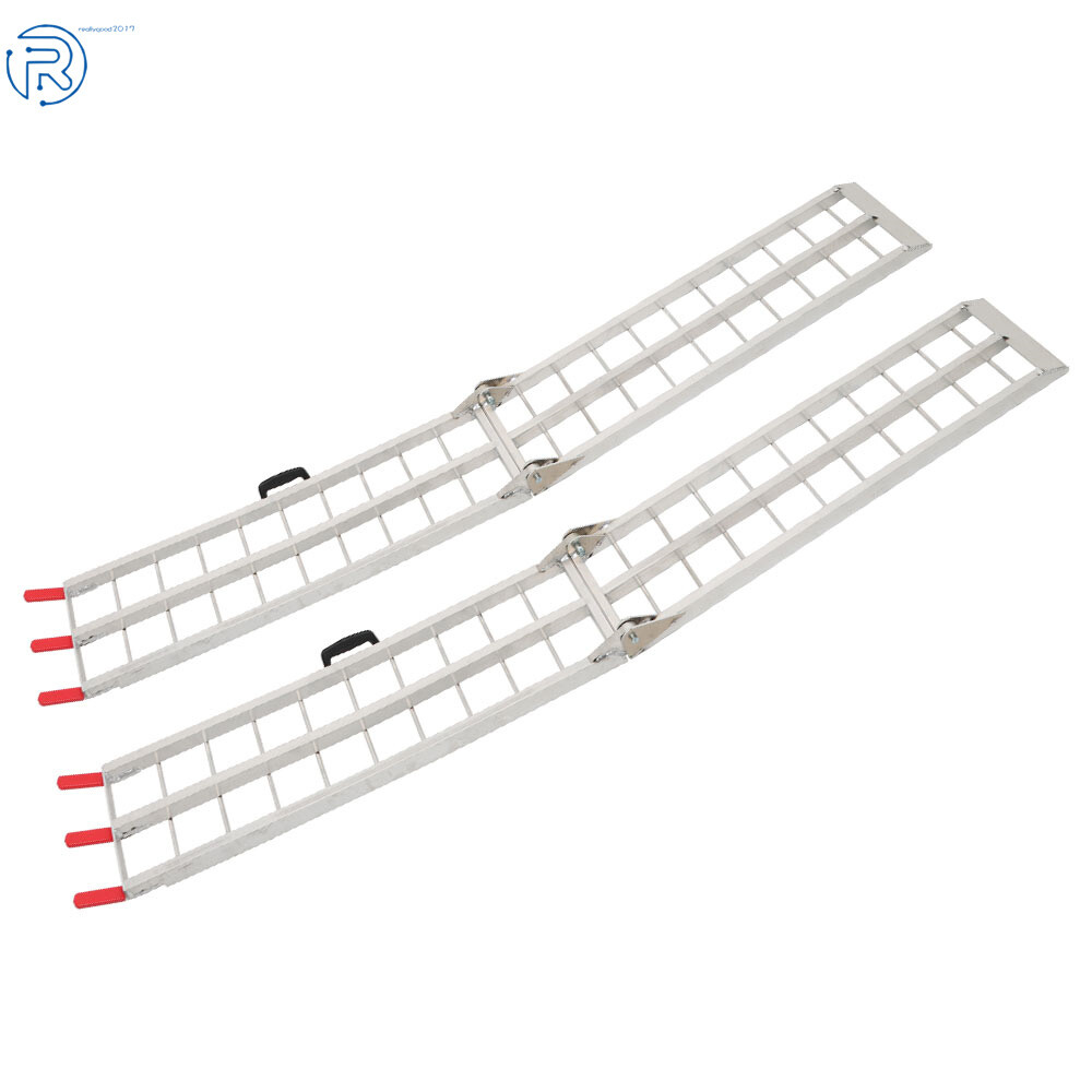 2pcs 7.5' Aluminum Folding Loading Ramps ATV UTV Truck Motorcycle Lawn Mower - Image 3