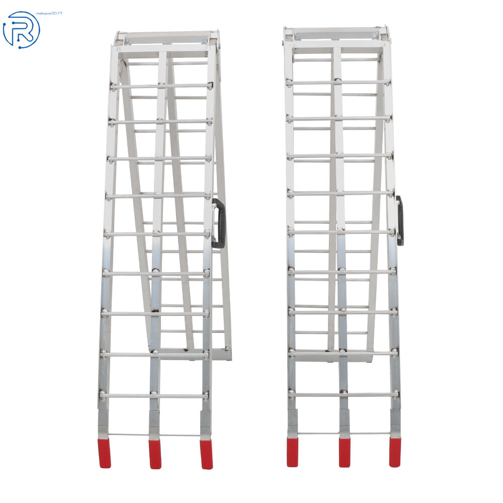 2pcs 7.5' Aluminum Folding Loading Ramps ATV UTV Truck Motorcycle Lawn Mower - Image 4