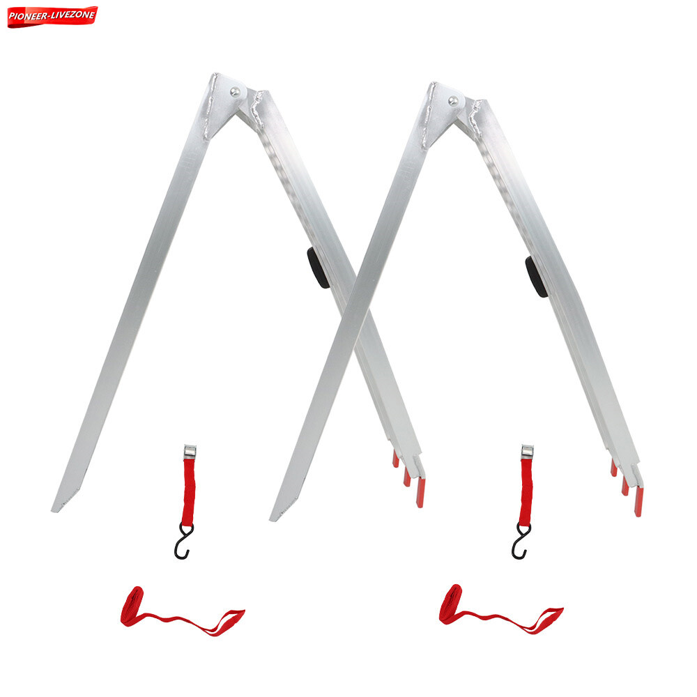 2pcs ATV UTV 7.5' Aluminum Folding Loading Ramps For Truck Motorcycle Lawn Mower - Image 3