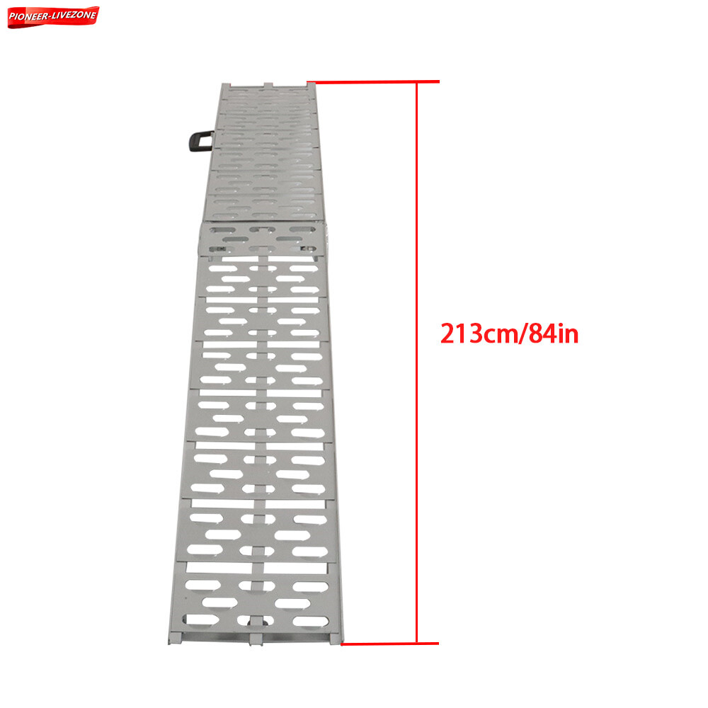 2pcs ATV UTV 7.5' Aluminum Folding Loading Ramps For Truck Motorcycle Lawn Mower - Image 5