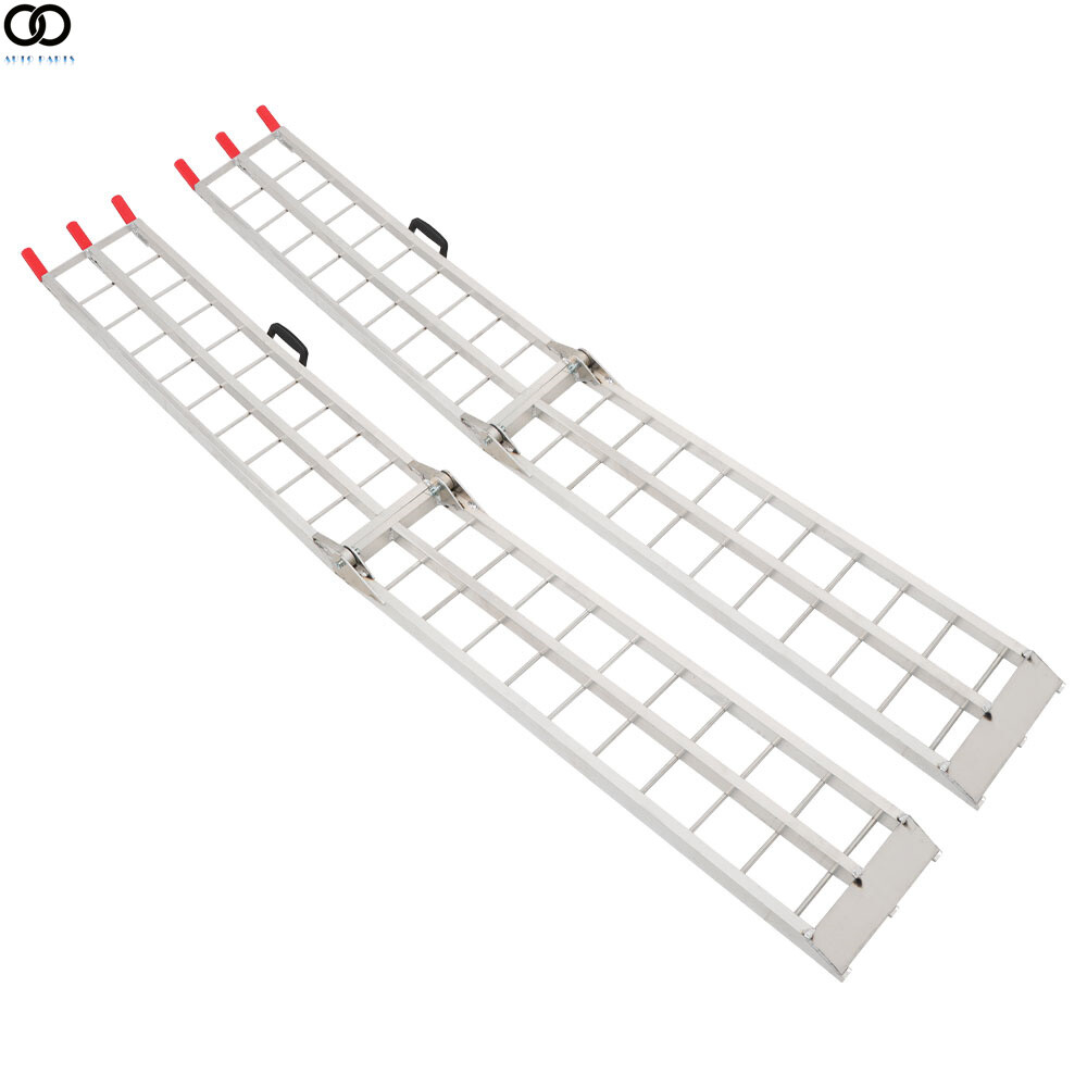 1500lbs Capacity 7.5' 2x Aluminum Folding Loading Ramps Kit For Motorcycle ATV - Image 3