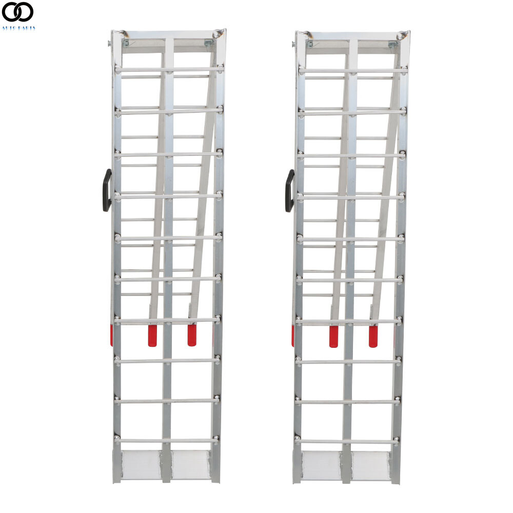 1500lbs Capacity 7.5' 2x Aluminum Folding Loading Ramps Kit For Motorcycle ATV - Image 4