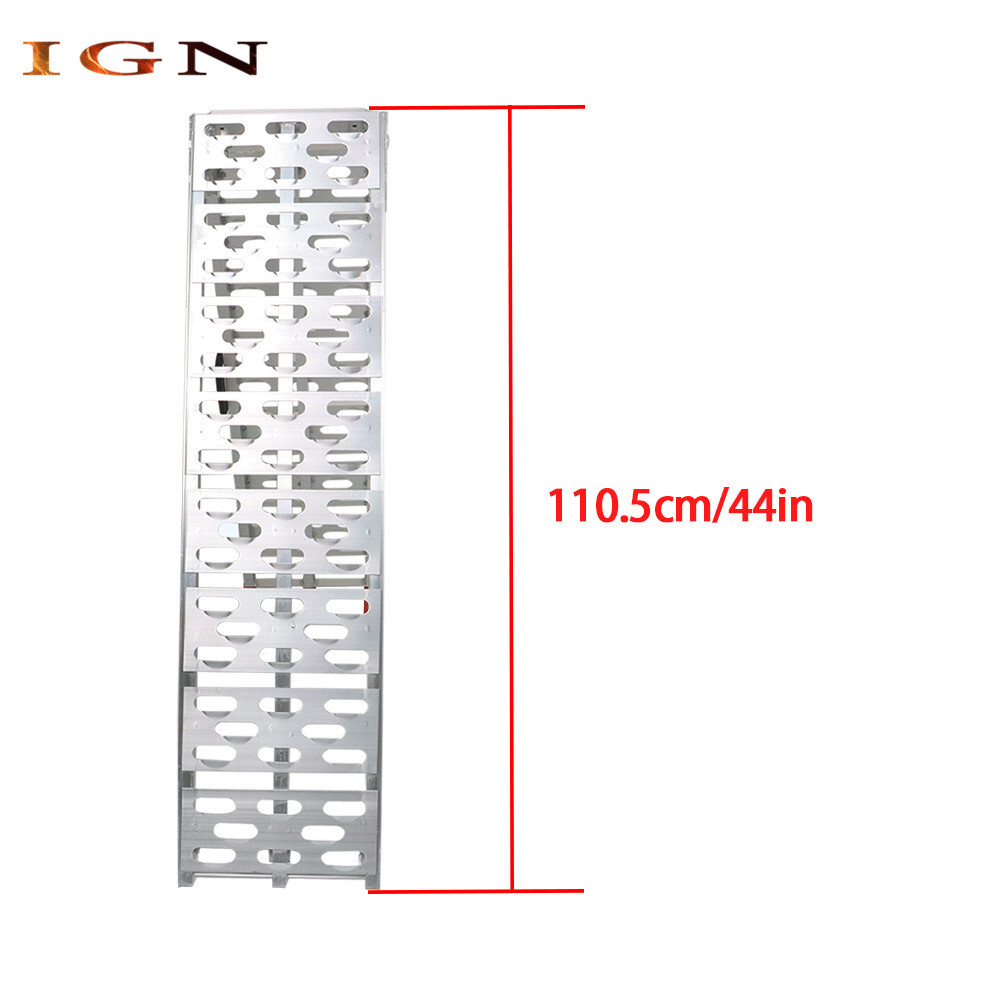 2pcs ATV UTV 7.5' Aluminum Folding Loading Ramps For Truck Motorcycle Lawn Mower - Image 2