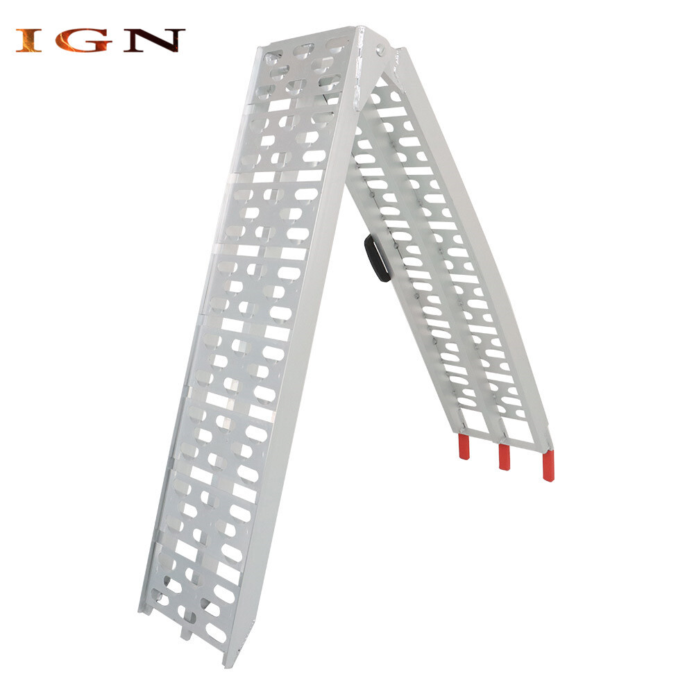 2pcs ATV UTV 7.5' Aluminum Folding Loading Ramps For Truck Motorcycle Lawn Mower - Image 5