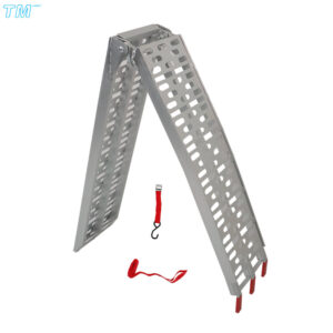 Aluminum ATV UTV Folding Motorcycle Lawn Mower Loading Arched Ramps 750 lbs New