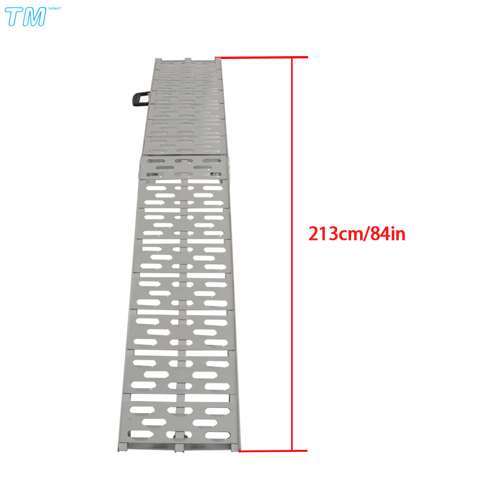 Aluminum ATV UTV Folding Motorcycle Lawn Mower Loading Arched Ramps 750 lbs New - Image 4