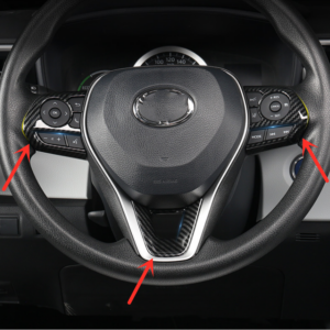 Carbon Fiber Steering Wheel Decor Frame Trim 3PCS For Toyota Corolla 2019-2023