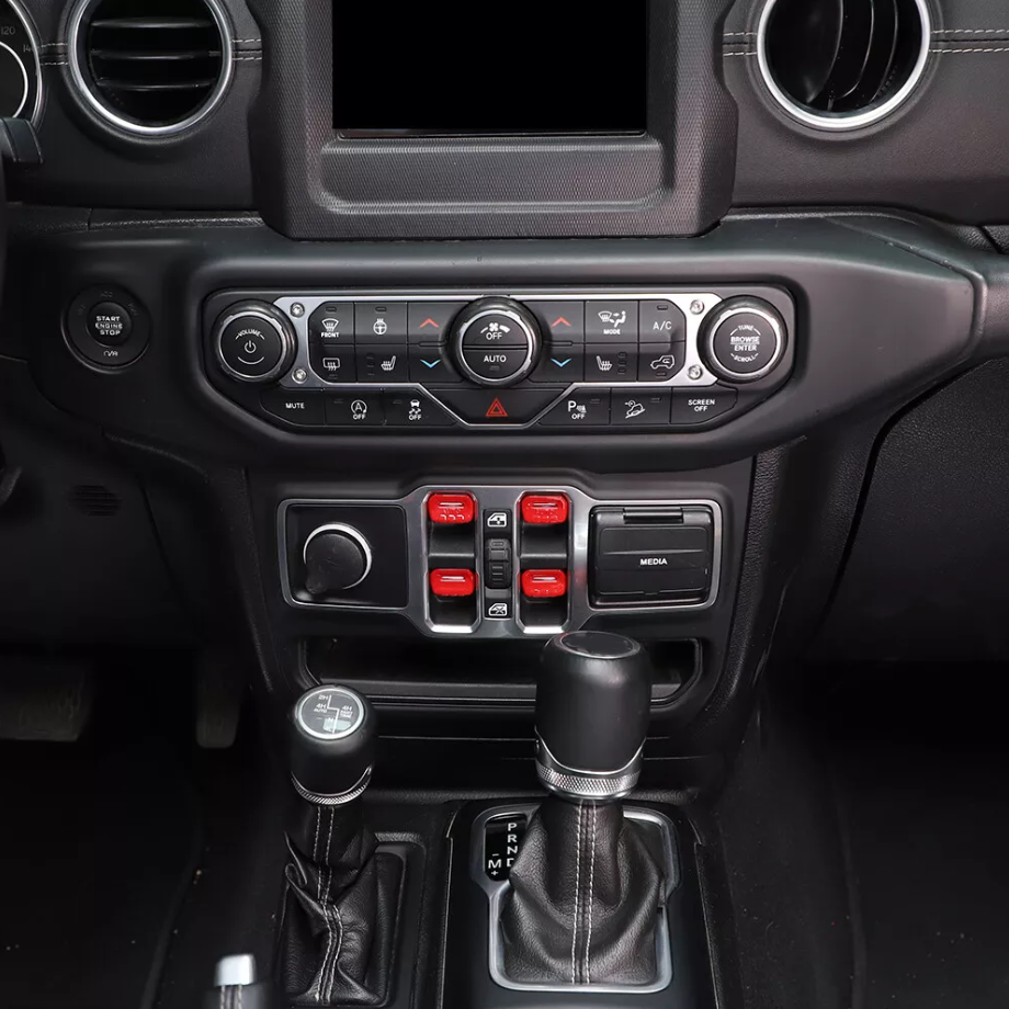 Car Window Switch Button Cover Trim For Jeep Gladiator JT/JL 18+ Accessories Red - Image 4