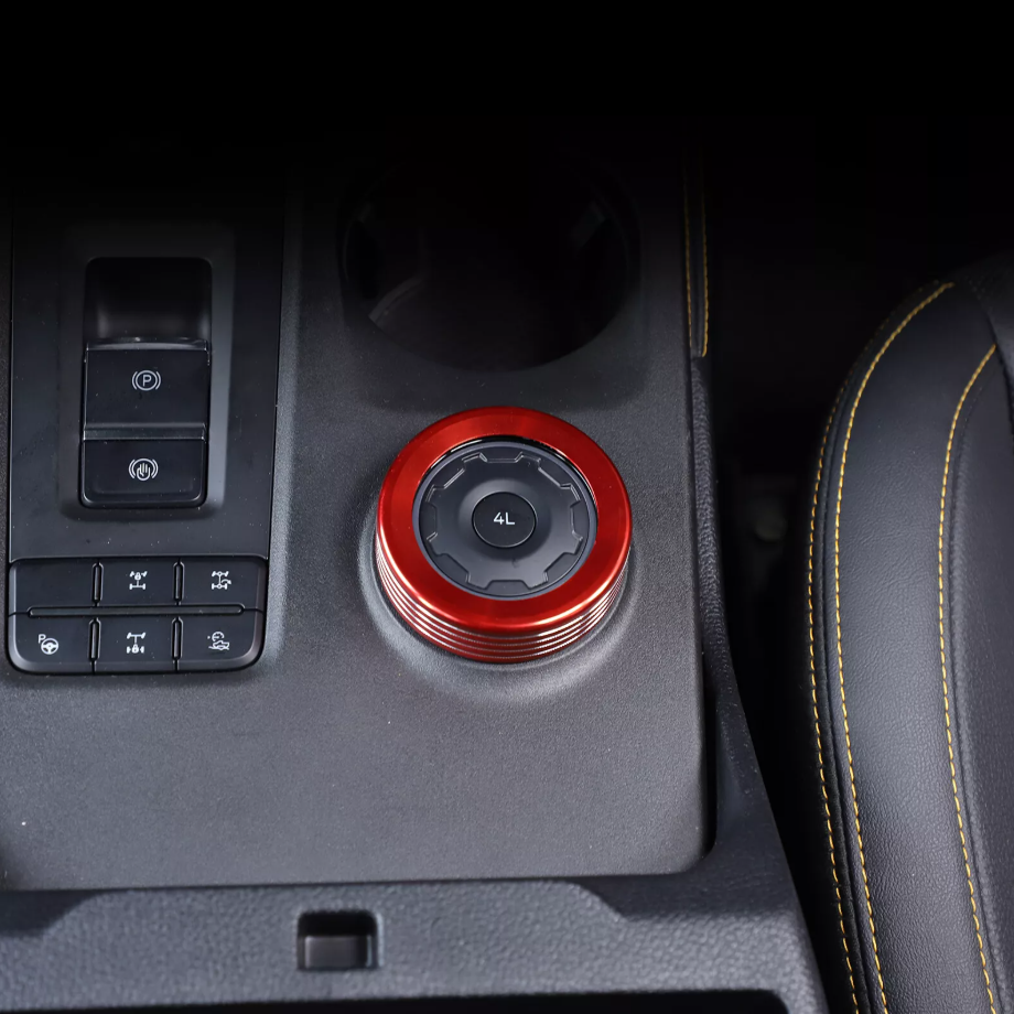 Car Drive Mode Knob Cover Trim Ring For Ford Ranger Raptor 23-25 Accessories Red - Image 3