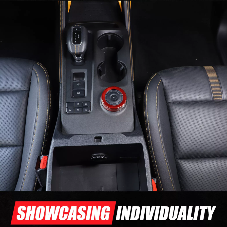 Car Drive Mode Knob Cover Trim Ring For Ford Ranger Raptor 23-25 Accessories Red - Image 4