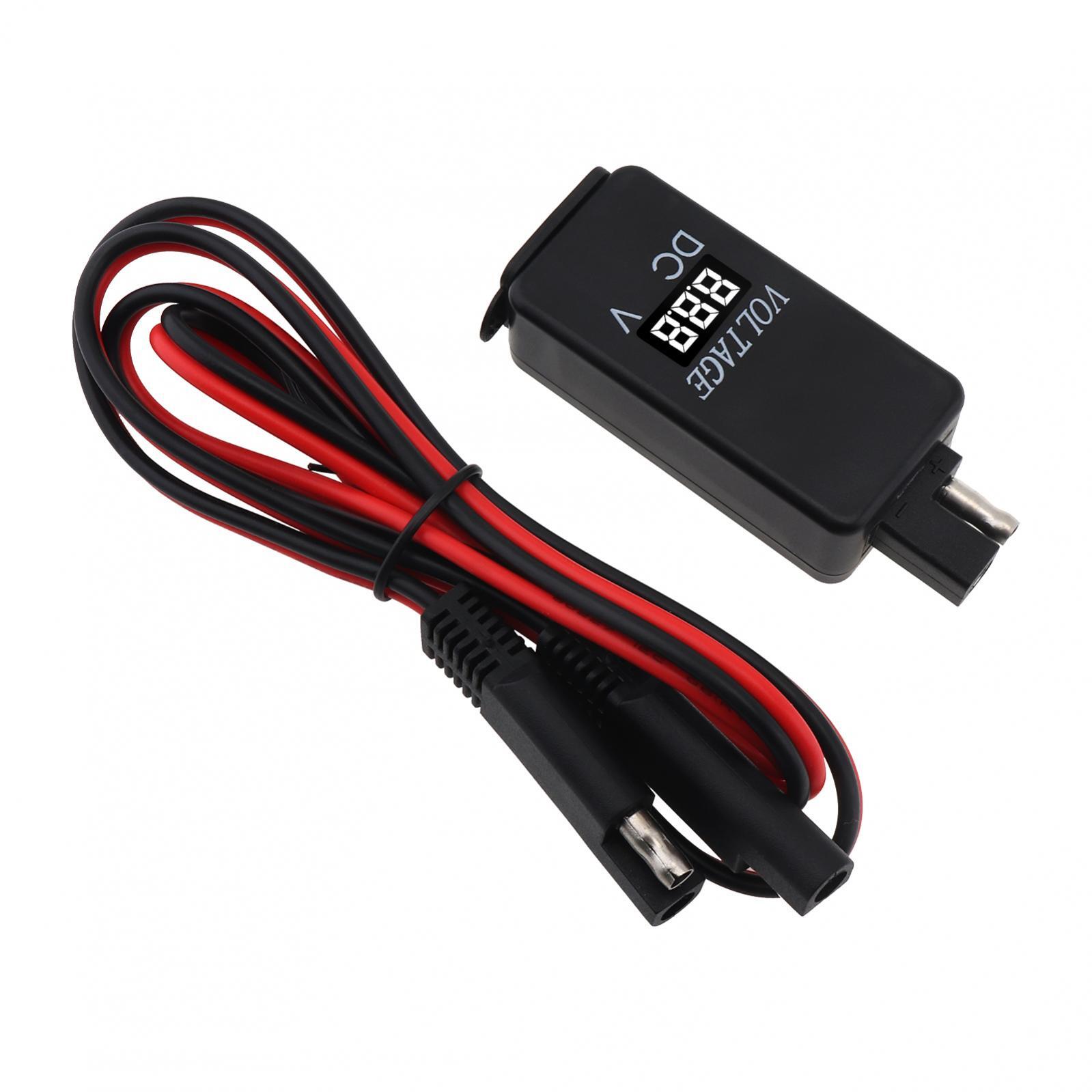 Motorcycle USB Phone Charger Waterproof Dual Port SAE USB Adapter with Voltmeter - Image 3