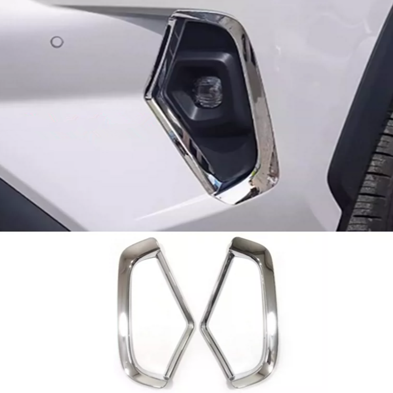 ABS Chrome Front Fog Light Cover Trim 2pcs for Toyota RAV4 2019-2025