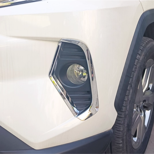 ABS Chrome Front Fog Light Cover Trim 2pcs for Toyota RAV4 2019-2025 - Image 3