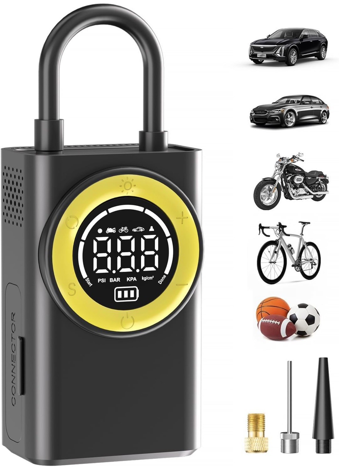 FLYKID Tyre Inflator Air Compressor -Portable Cordless Tyre Pump & Bike Pump, 1