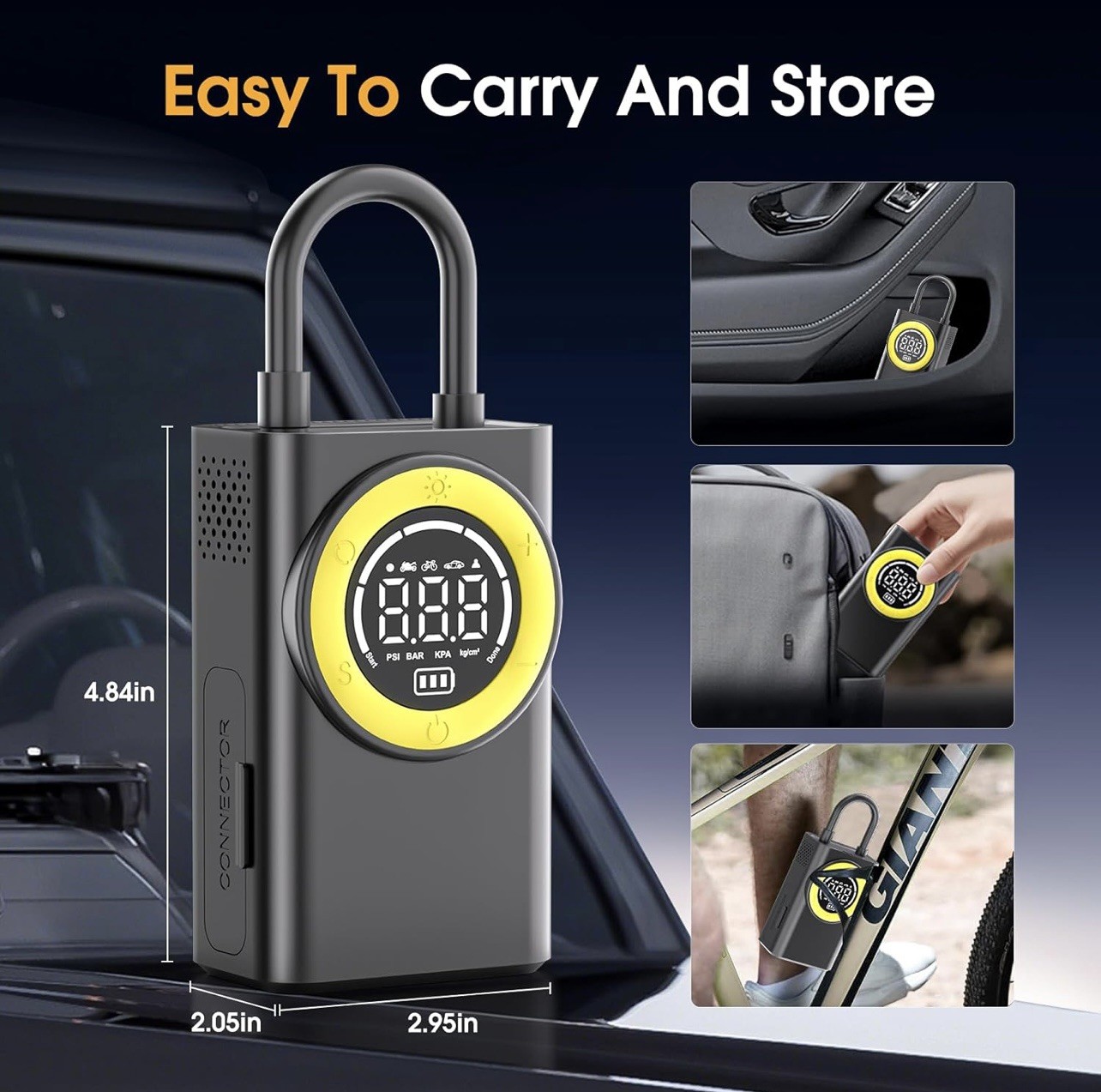 FLYKID Tyre Inflator Air Compressor -Portable Cordless Tyre Pump & Bike Pump, 1 - Image 3