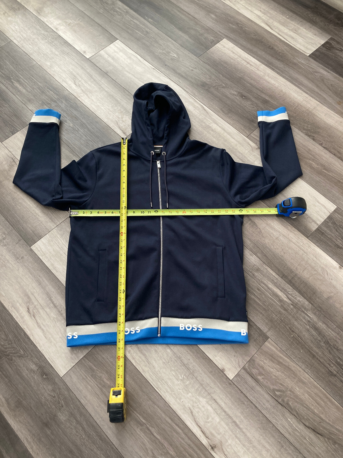 HUGO BOSS Men Navy and Blue Tracksuit 2 Piece Set Jacket 2xl + Pants Large - Image 5