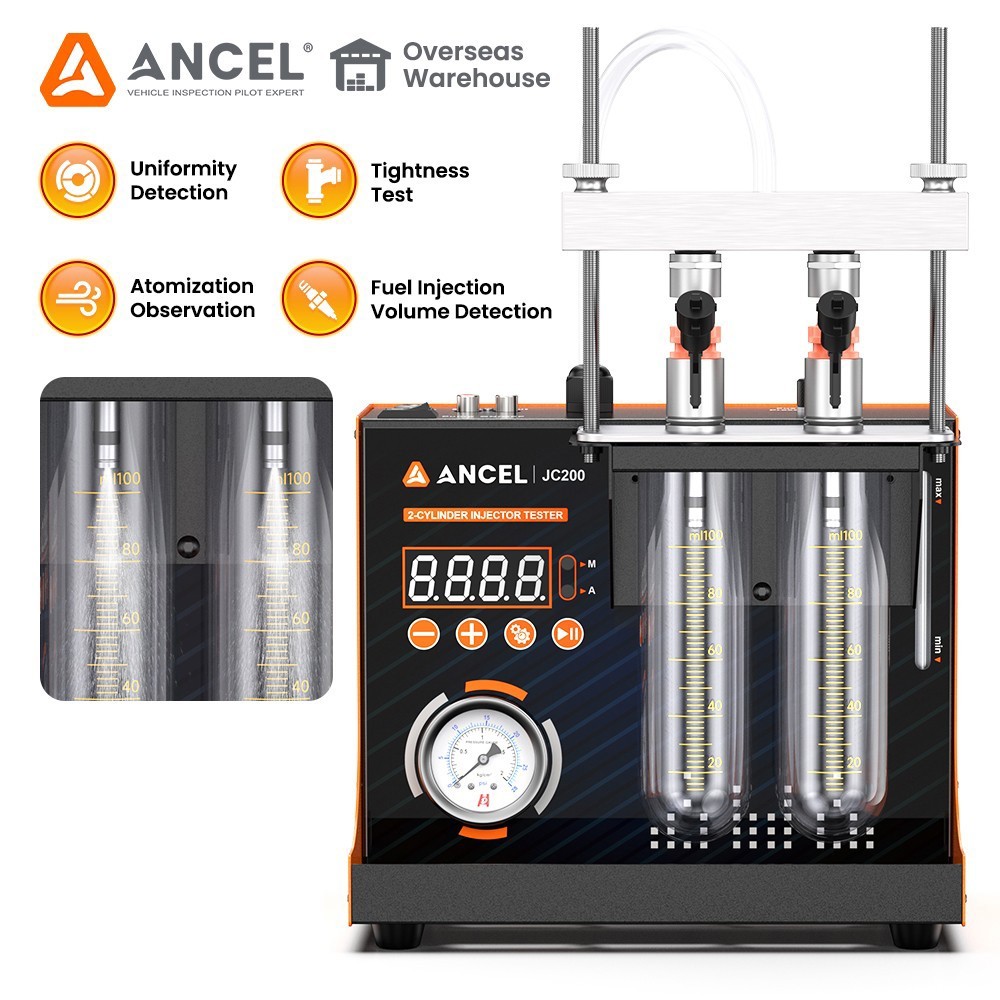 ANCEL JC200 Automotive Fuel Injector Cleaner Injector Cleaning Machine Tester - Image 2