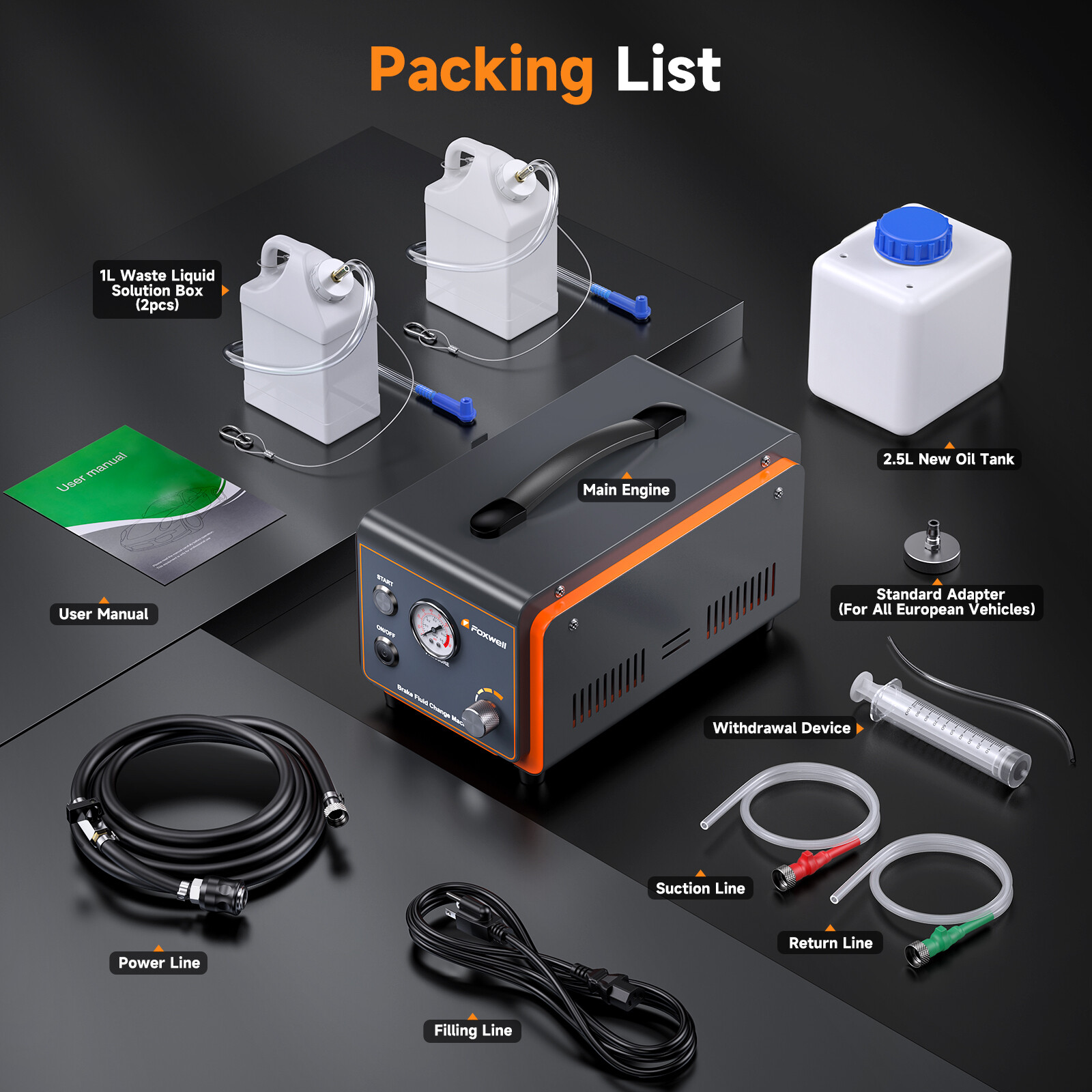 Auto Power Electric Pressure Brake Fluid Bleeder Kit Oil Bleeding Equipment Tool - Image 5
