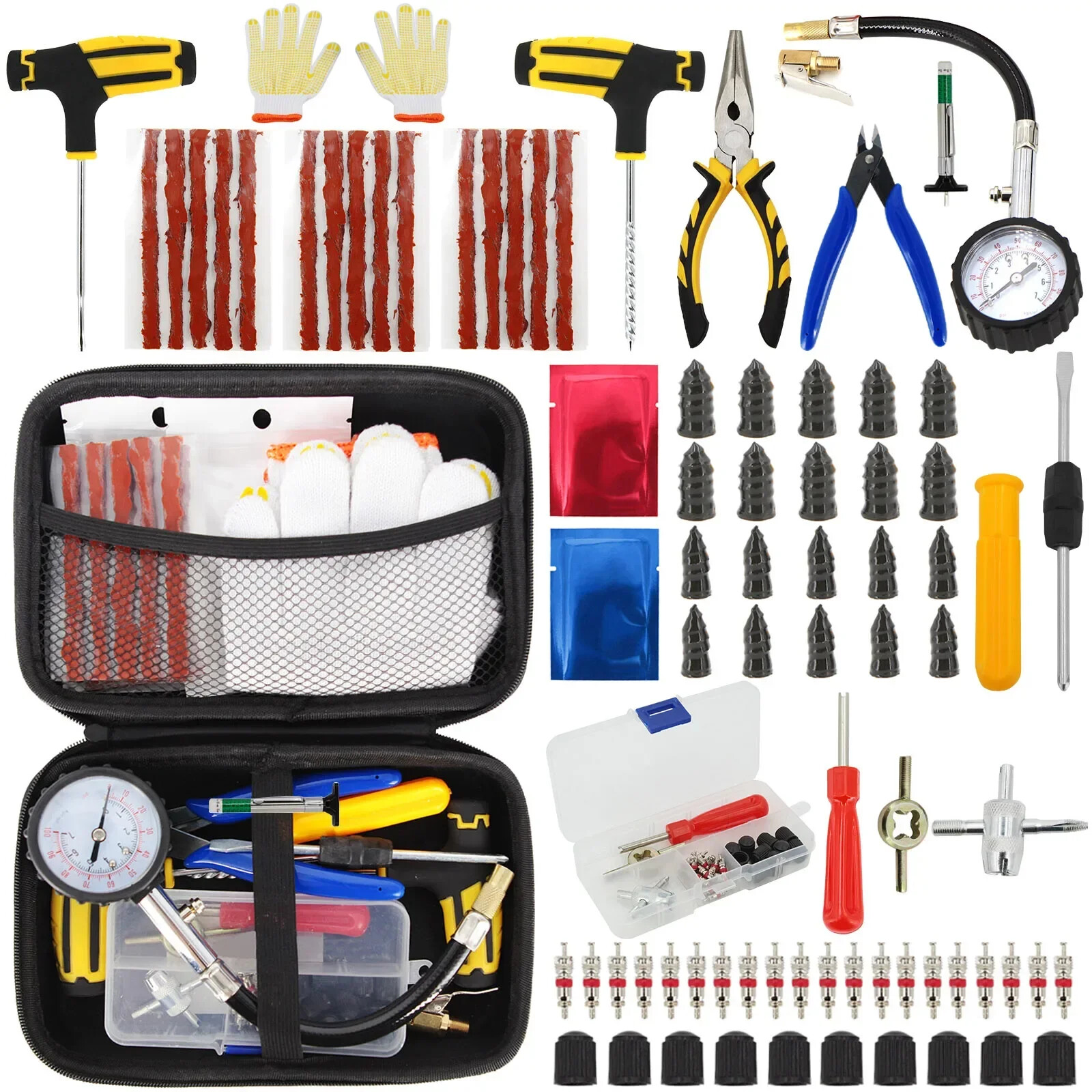 Car Repair Tool Studding Set Auto Bike Puncture Plug Garage Needle Nose Pliers