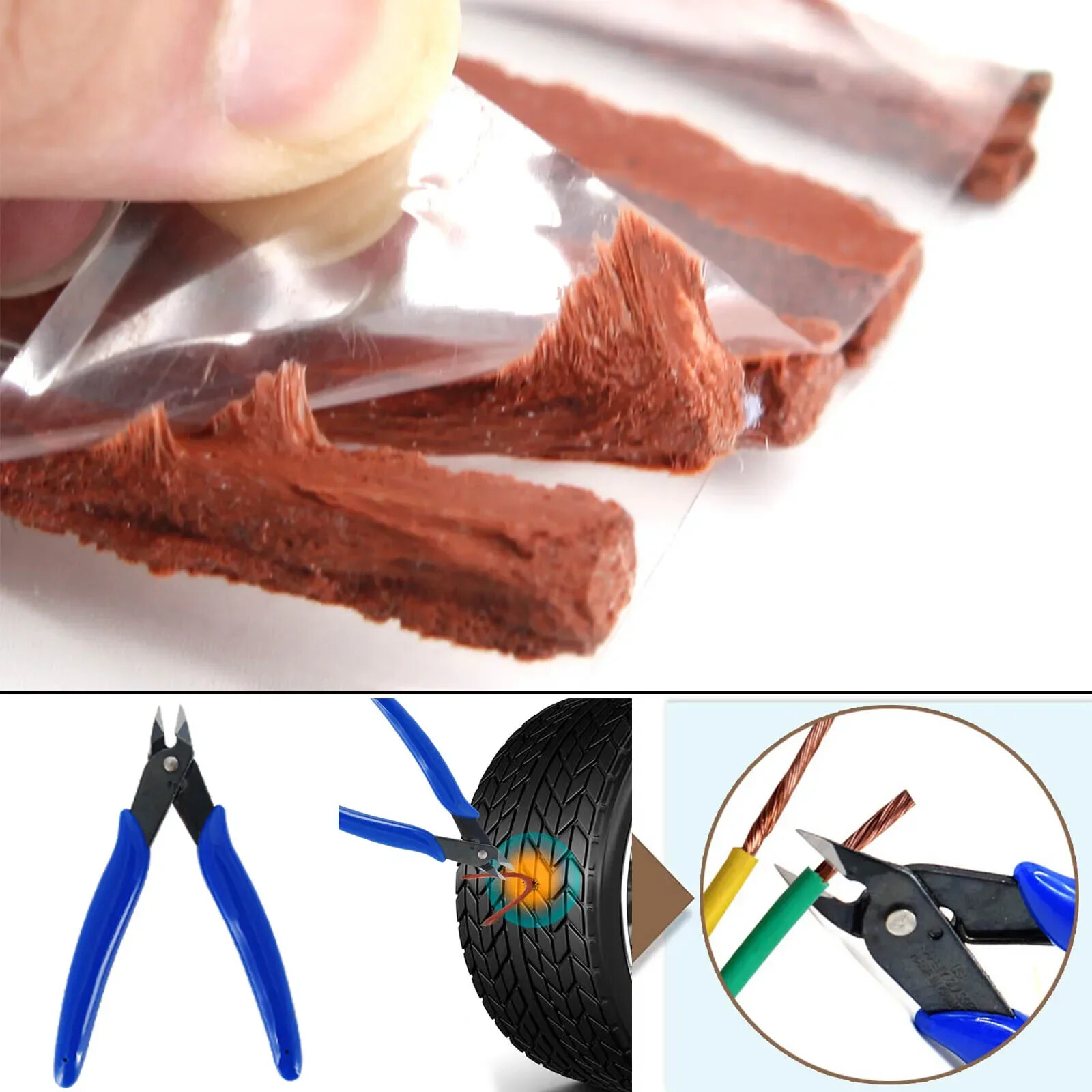 Car Repair Tool Studding Set Auto Bike Puncture Plug Garage Needle Nose Pliers - Image 4