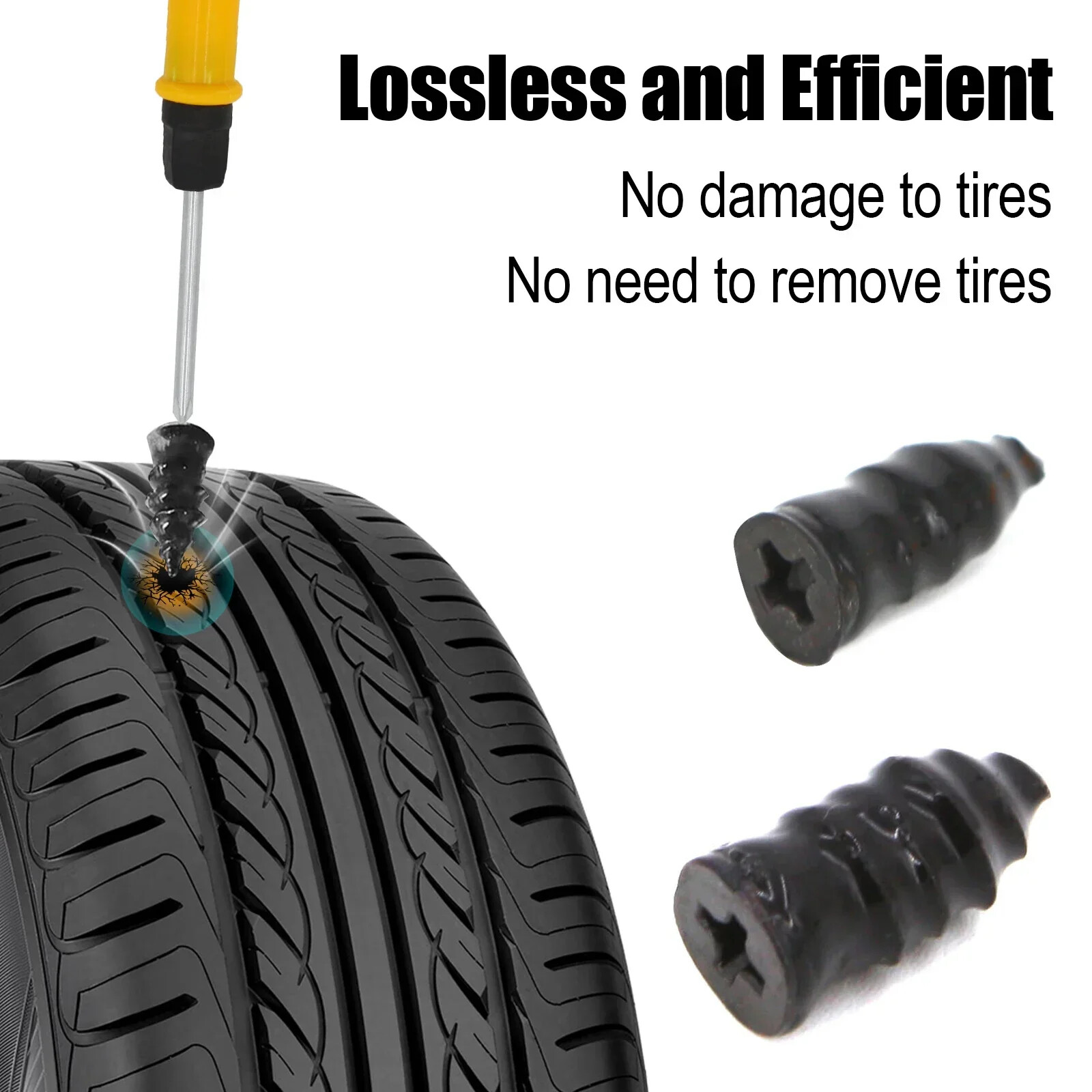 Car Repair Tool Studding Set Auto Bike Puncture Plug Garage Needle Nose Pliers - Image 5