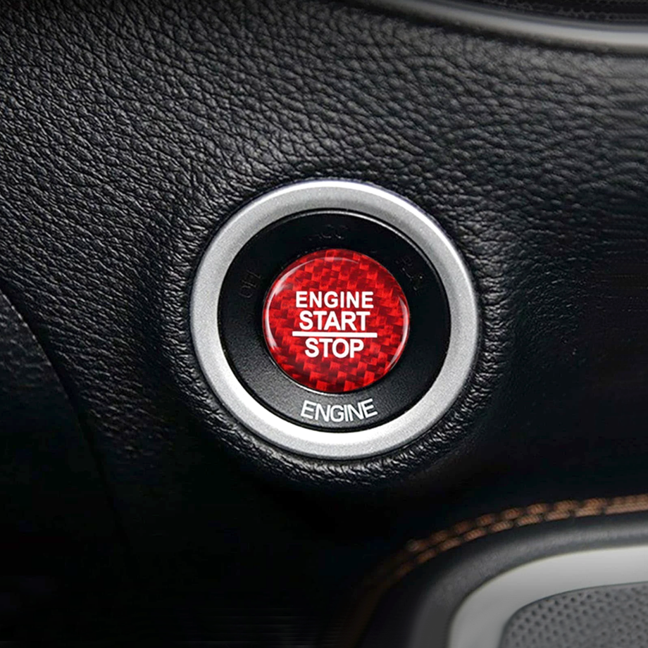 Red Carbon Car Engine Push Start Button Trim Accessories For Dodge Durango 14-26 - Image 2
