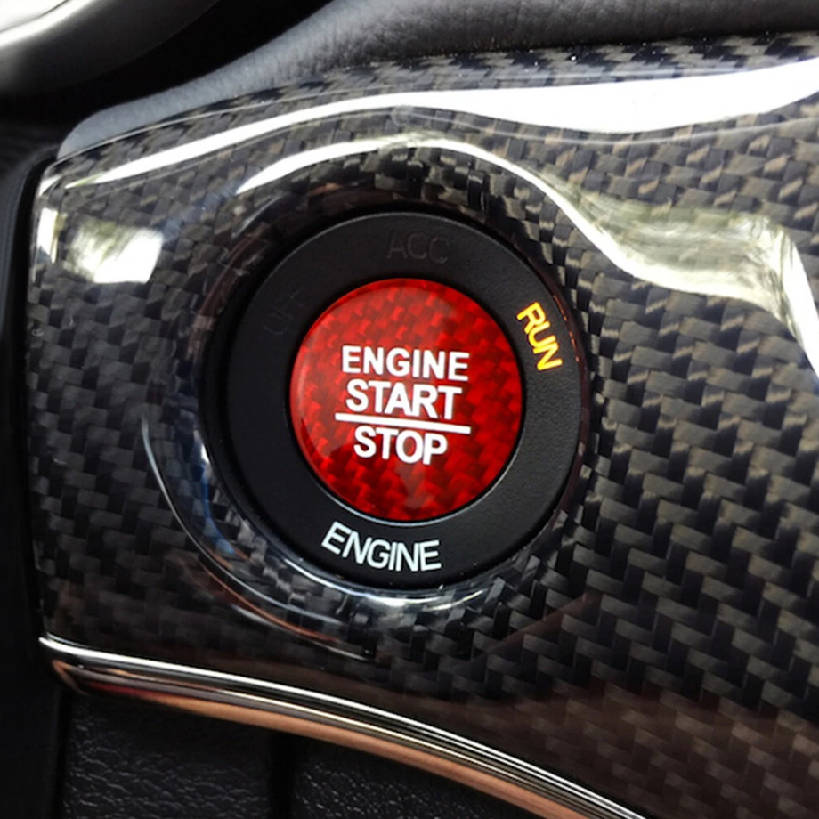 Red Carbon Car Engine Push Start Button Trim Accessories For Dodge Durango 14-26 - Image 3