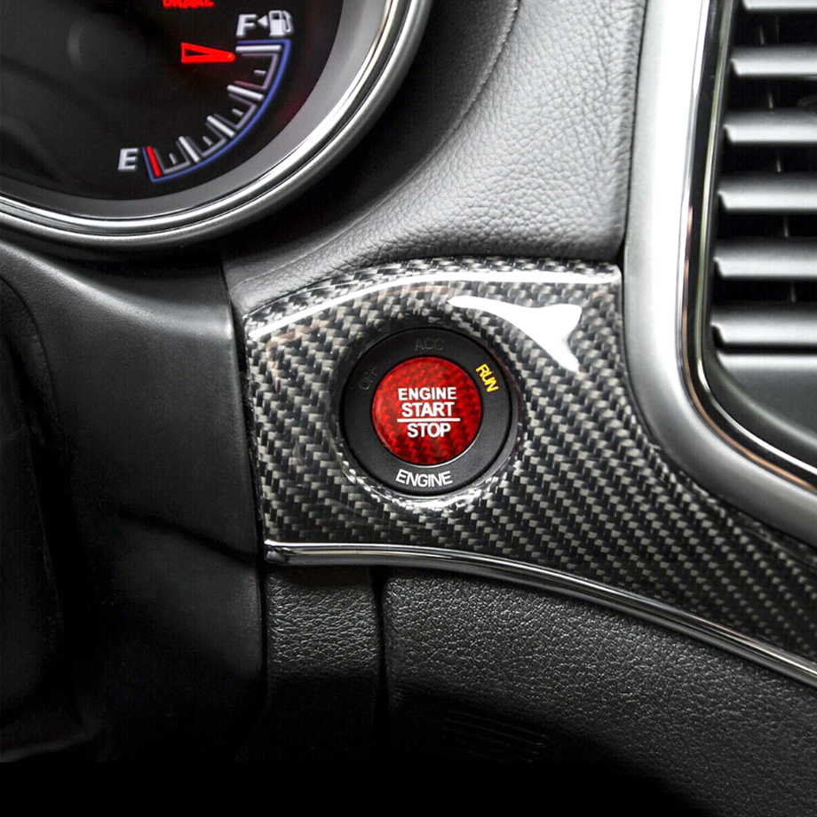 Red Carbon Car Engine Push Start Button Trim Accessories For Dodge Durango 14-26 - Image 4