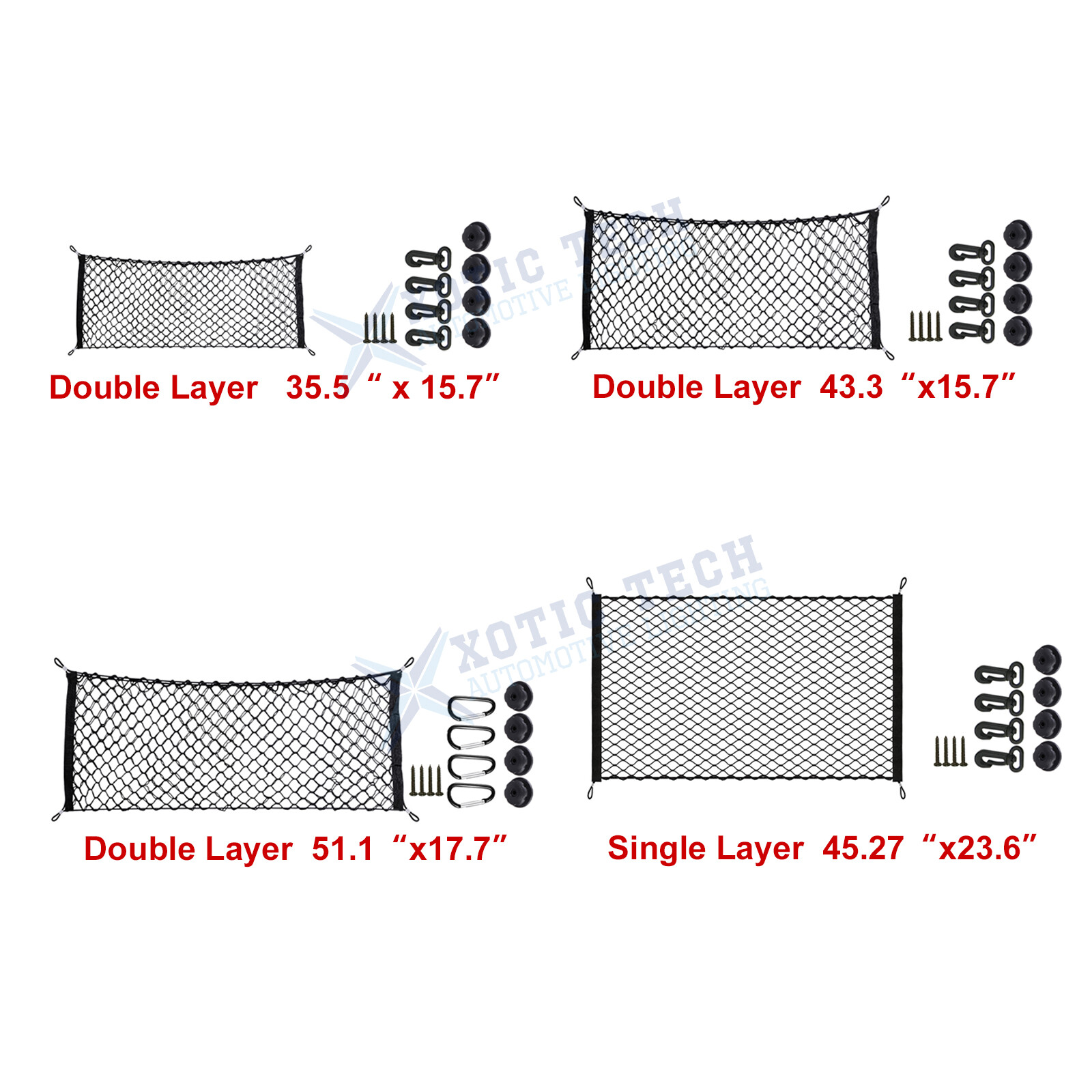 Automotive 2-Layers Trunk Cargo Luggage Storage Mesh Net Extra Space Universal - Image 2