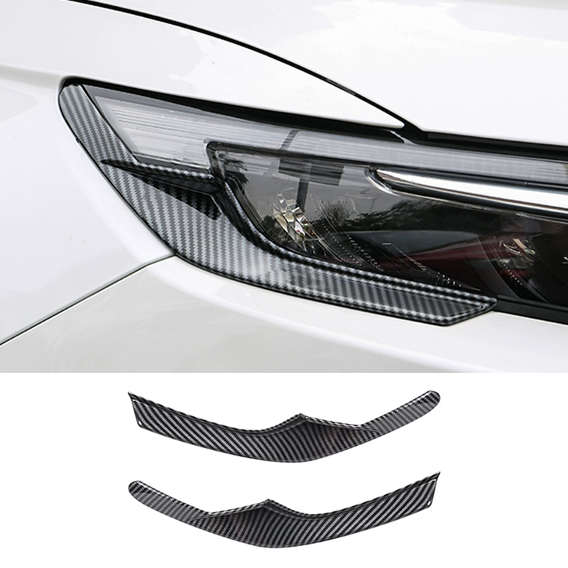 Carbon fiber Headlight Light Lamp Cover Trim Strip For 2023-2025 Honda CRV CR-V