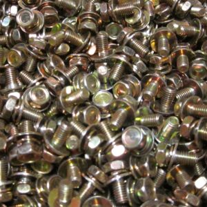 1000 x METRIC M6 x 10mm BOLT With WASHER AND SPLIT WASHER STEEL AUTOMOTIVE