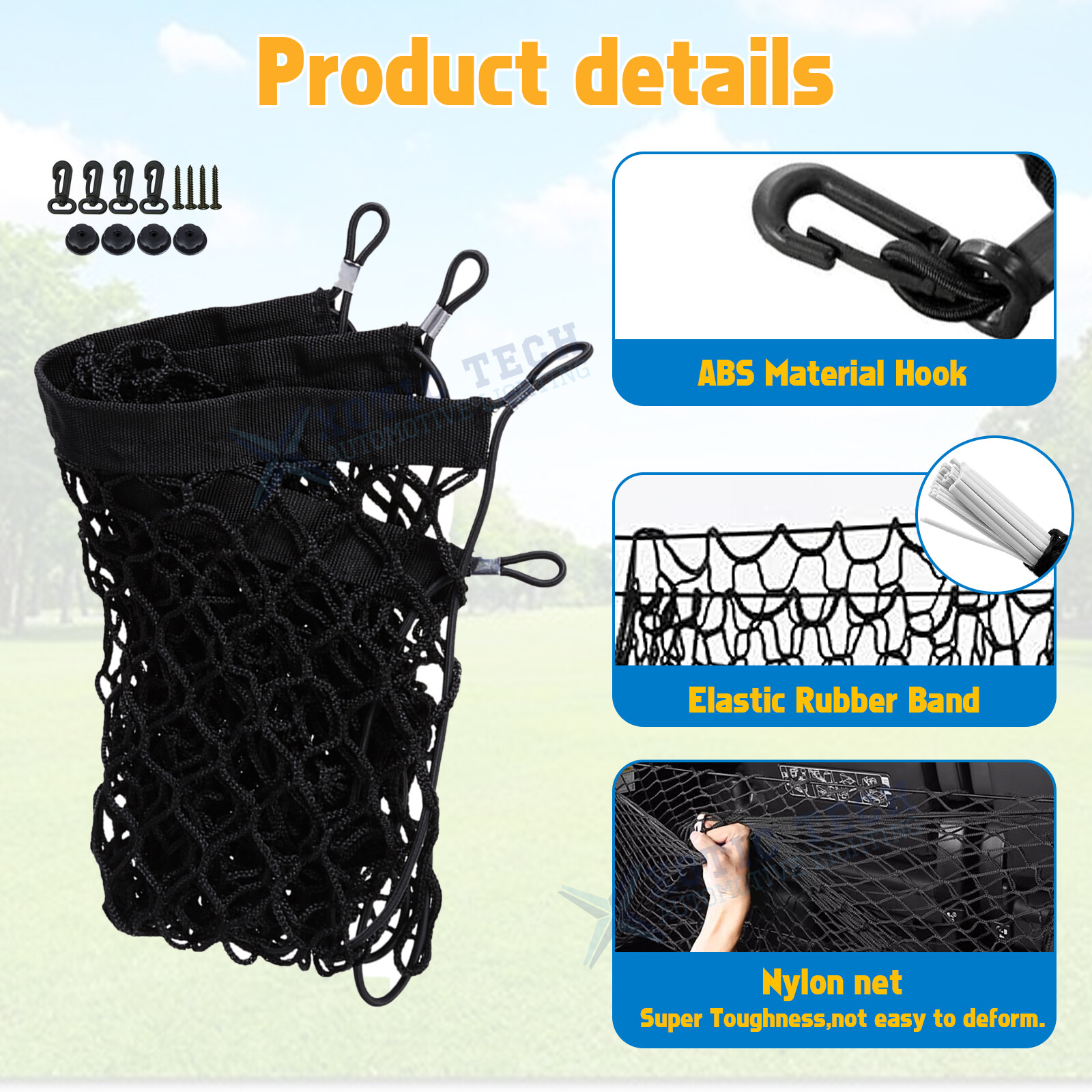 Automotive 2-Layers Trunk Cargo Luggage Storage Mesh Net Extra Space Universal - Image 3
