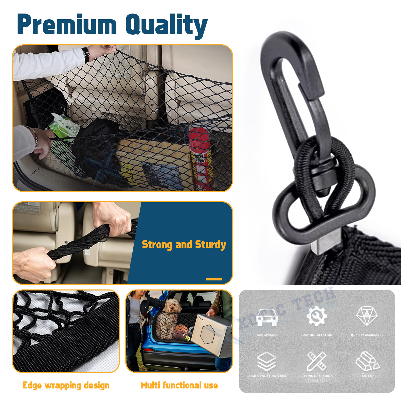 Automotive 2-Layers Trunk Cargo Luggage Storage Mesh Net Extra Space Universal - Image 4