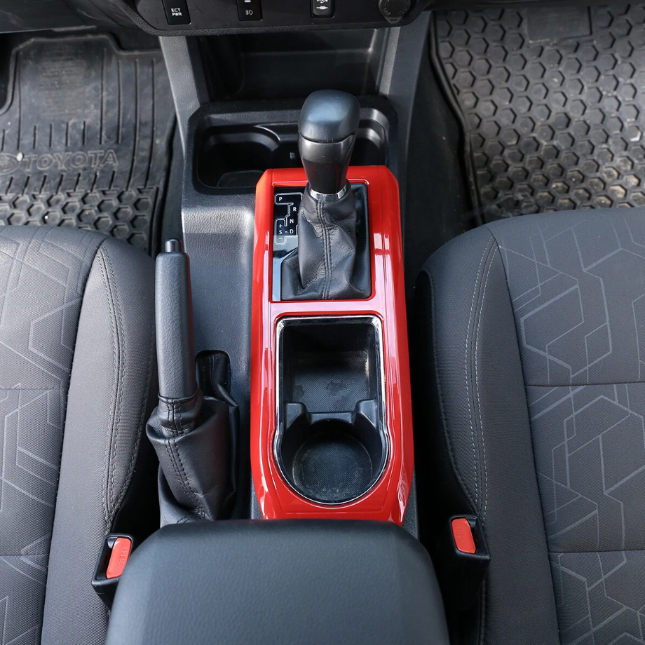 Car Gear Shift Panel Cover Trim For Toyota Tacoma 2016-2023 Accessories Red ABS - Image 4