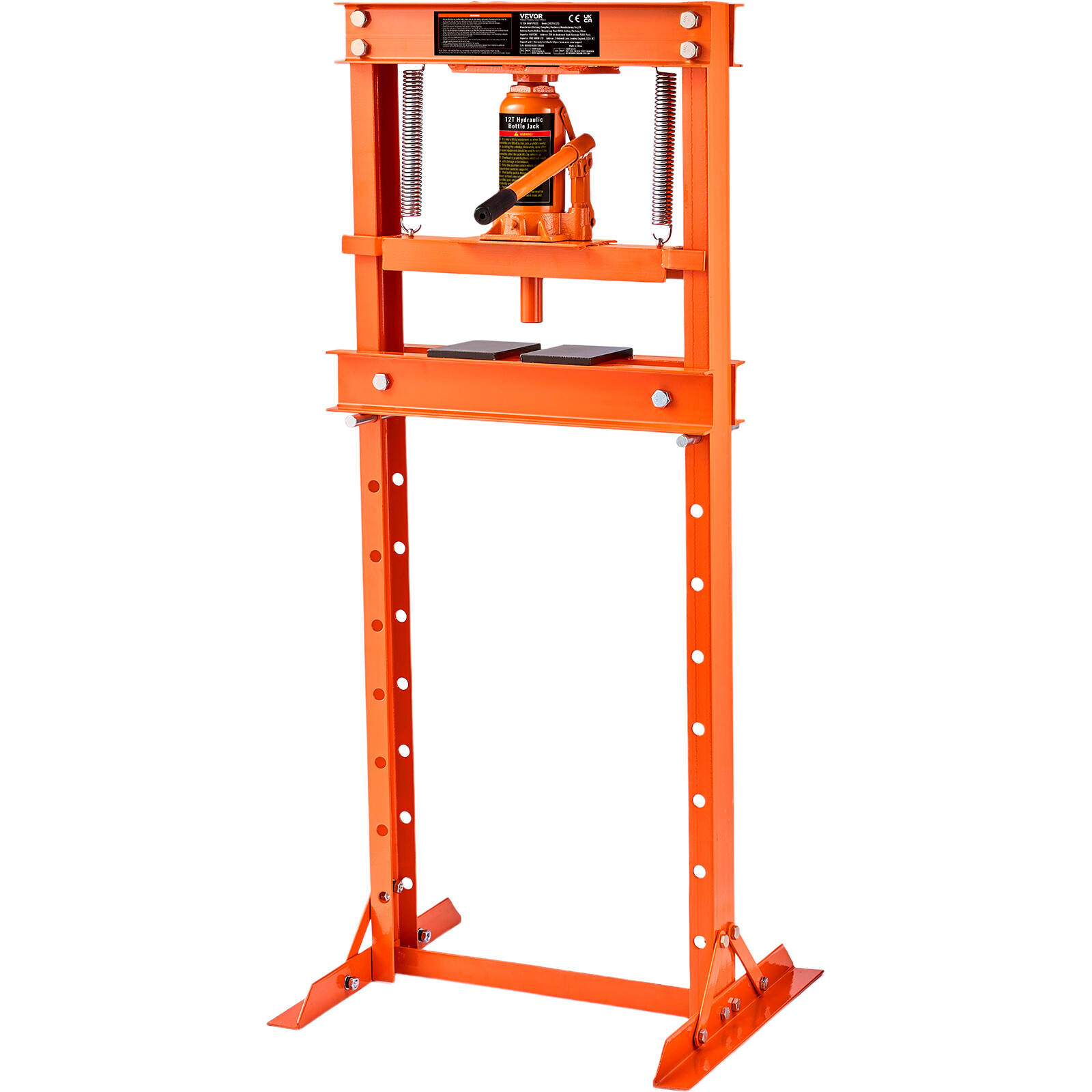 VEVOR Hydraulic Shop Press 12 Ton with Press Plates H-Frame Benchtop Press Stand
