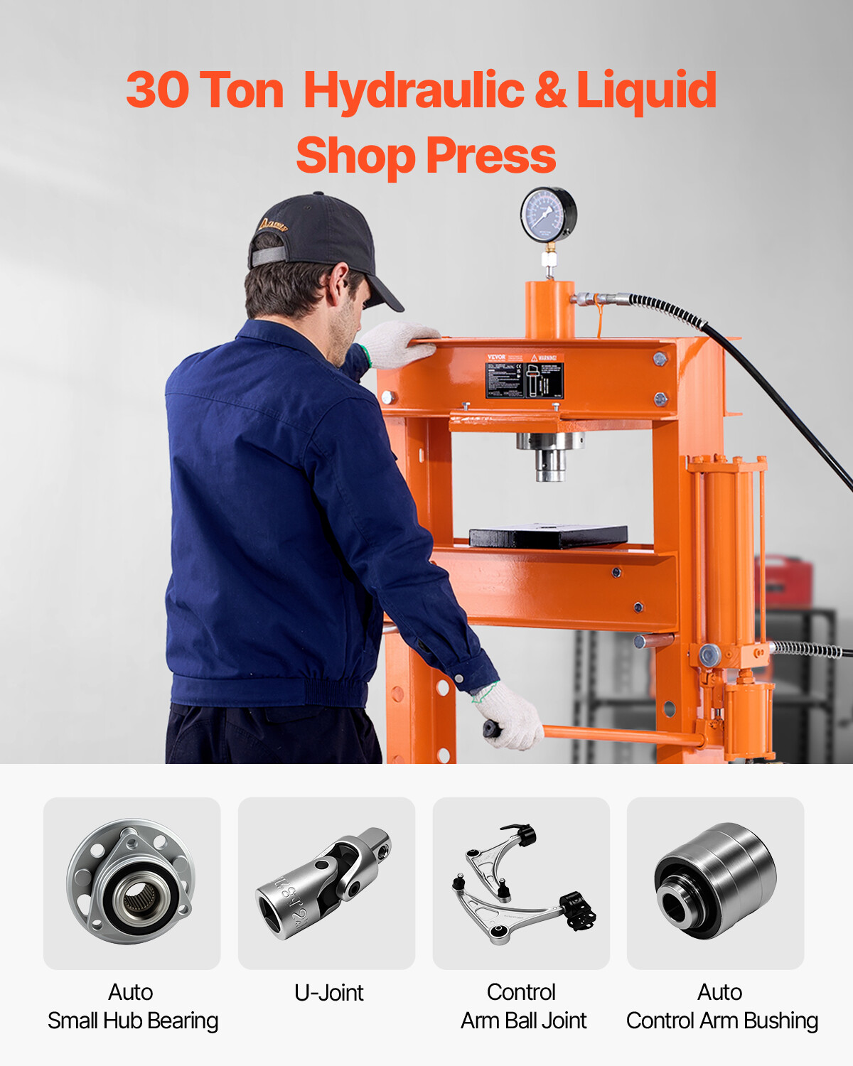 30 T Hydraulic Shop Press Hydraulic Press with Press Plate for Bending - Image 2