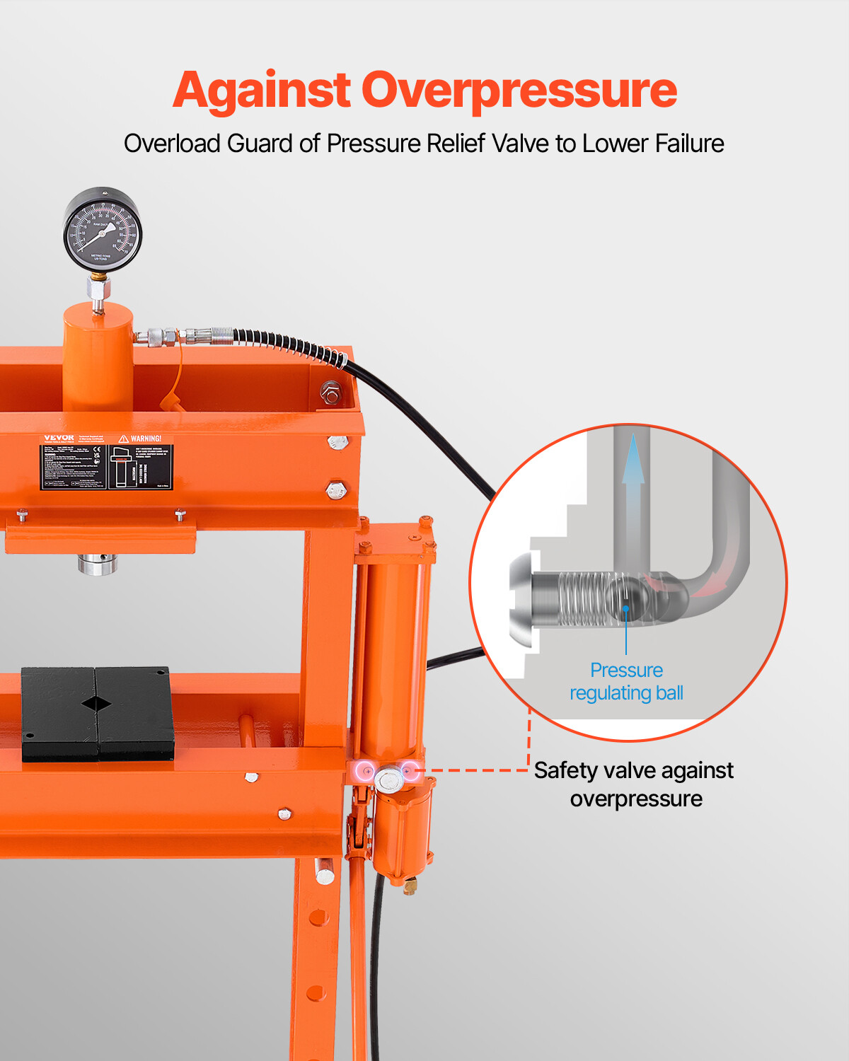 30 T Hydraulic Shop Press Hydraulic Press with Press Plate for Bending - Image 4