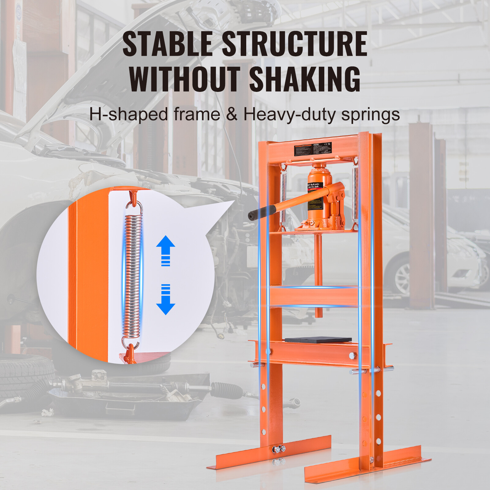 VEVOR Hydraulic Shop Press 6 Ton with Press Plates H-Frame Benchtop Press Stand - Image 5