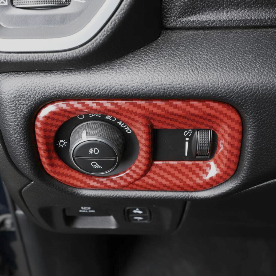 Red Carbon Headlight Switch Cover Trim Accessories For Ram 3500/2500/1500 19-24 - Image 5