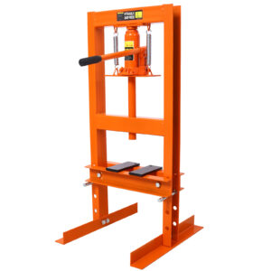 Hydraulic Shop Press 6 Ton with Press Plates H-Frame Benchtop Press Stand orange