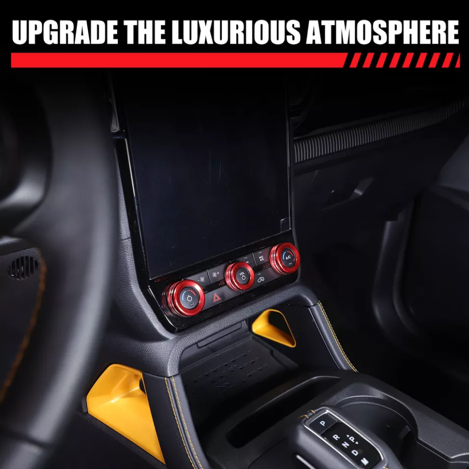 Car AC Switch Knob Ring Cover Trim Fit For Ford Ranger 2023-2025 Accessories Red - Image 3