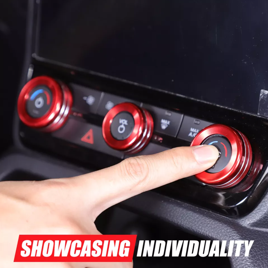 Car AC Switch Knob Ring Cover Trim Fit For Ford Ranger 2023-2025 Accessories Red - Image 4