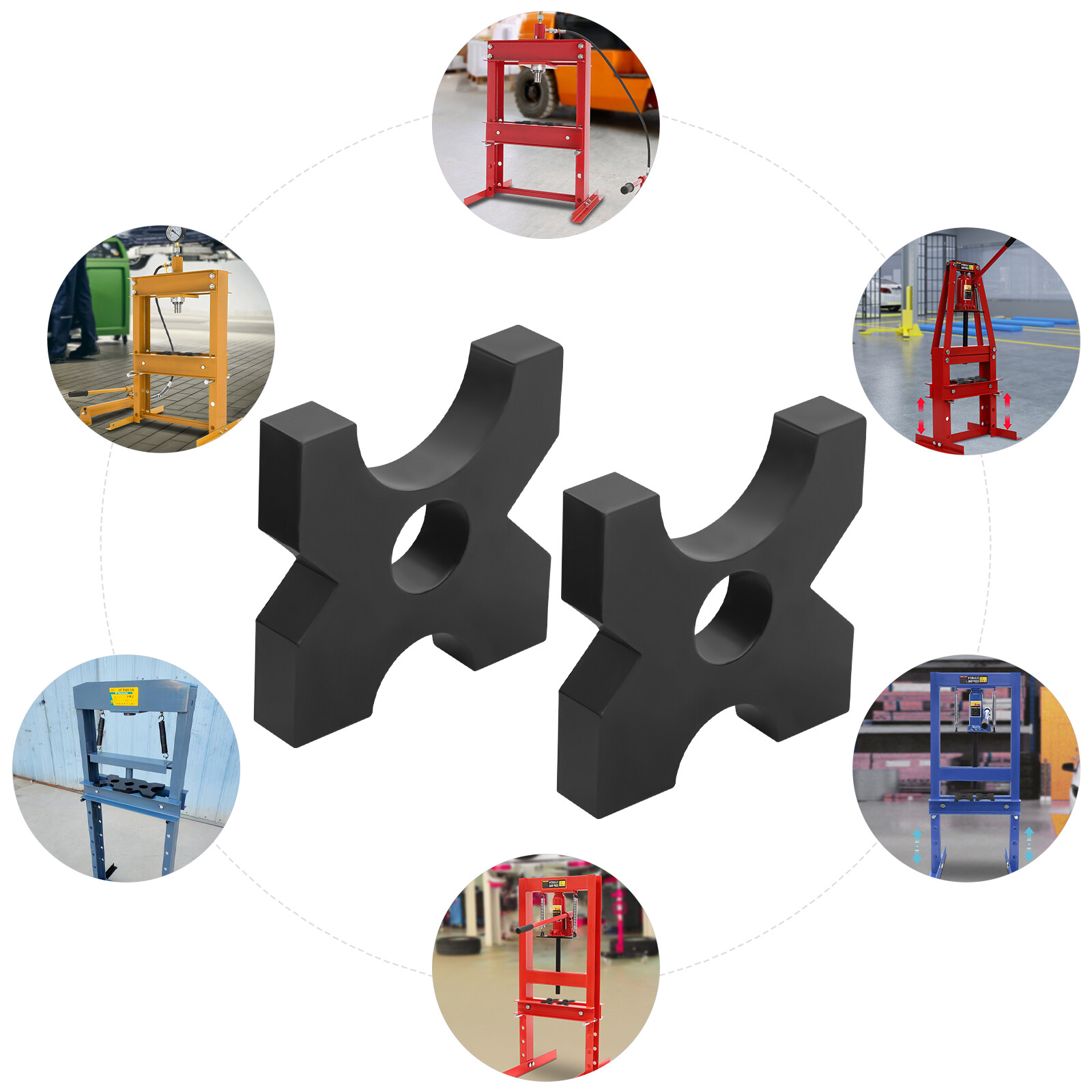 2-Pcs Shop Press Plate H Frame Hydraulic Shop Press Plate 20 Ton/44092.45 lbs - Image 2