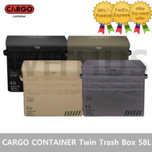 CARGO CONTAINER Twin Trash Box 58L Camping Travel Foldable + Carry Bag 4colors =