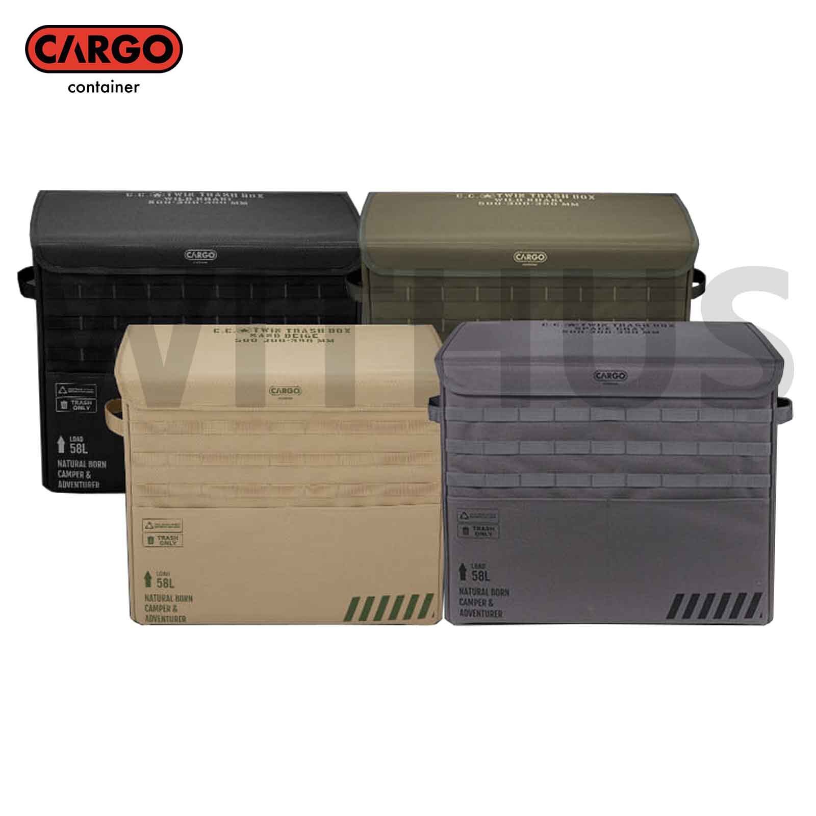 CARGO CONTAINER Twin Trash Box 58L Camping Travel Foldable + Carry Bag 4colors = - Image 2