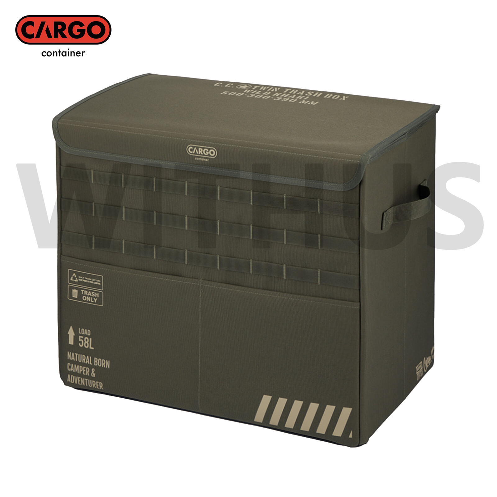 CARGO CONTAINER Twin Trash Box 58L Camping Travel Foldable + Carry Bag 4colors = - Image 5
