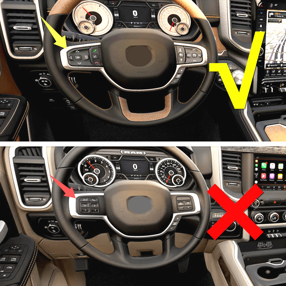 Red Carbon Fiber Steering Wheel Cover Trim Accessories For Dodge Ram 1500 19-25 - Image 2