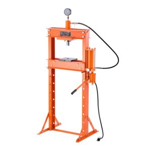 20 T Hydraulic Shop Press with Pressure Gauge & Press Plates for Bending
